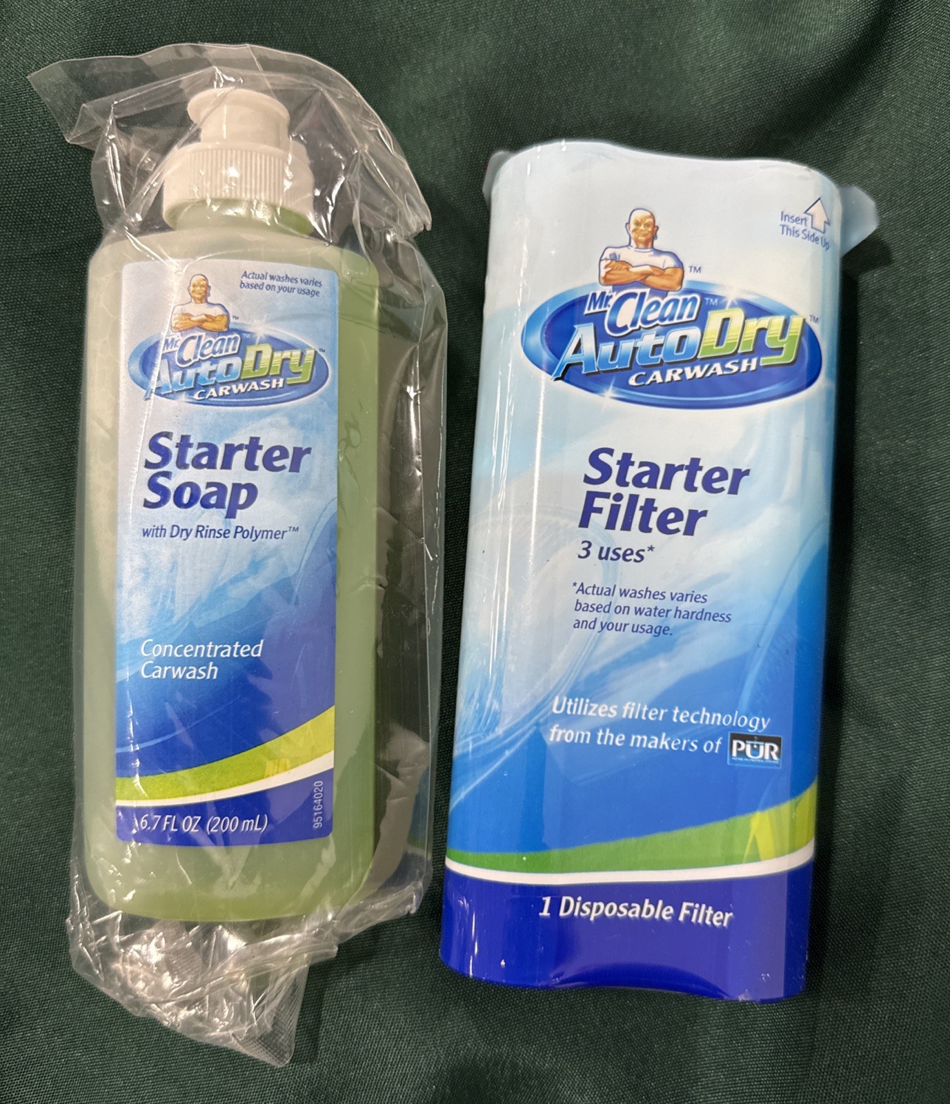 NEW Mr Clean AutoDry Carwash Starter Filter 3 Uses & Starter Soap 6.7 FL OZ