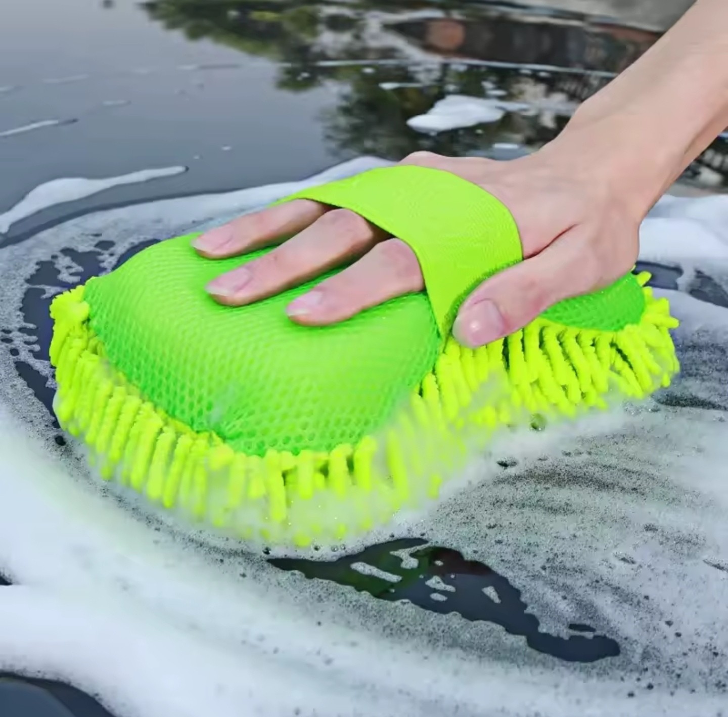 Microfiber Car Wash Sponge – 2-in-1 Mitt for Detailing, Scratch-Free Cleaning