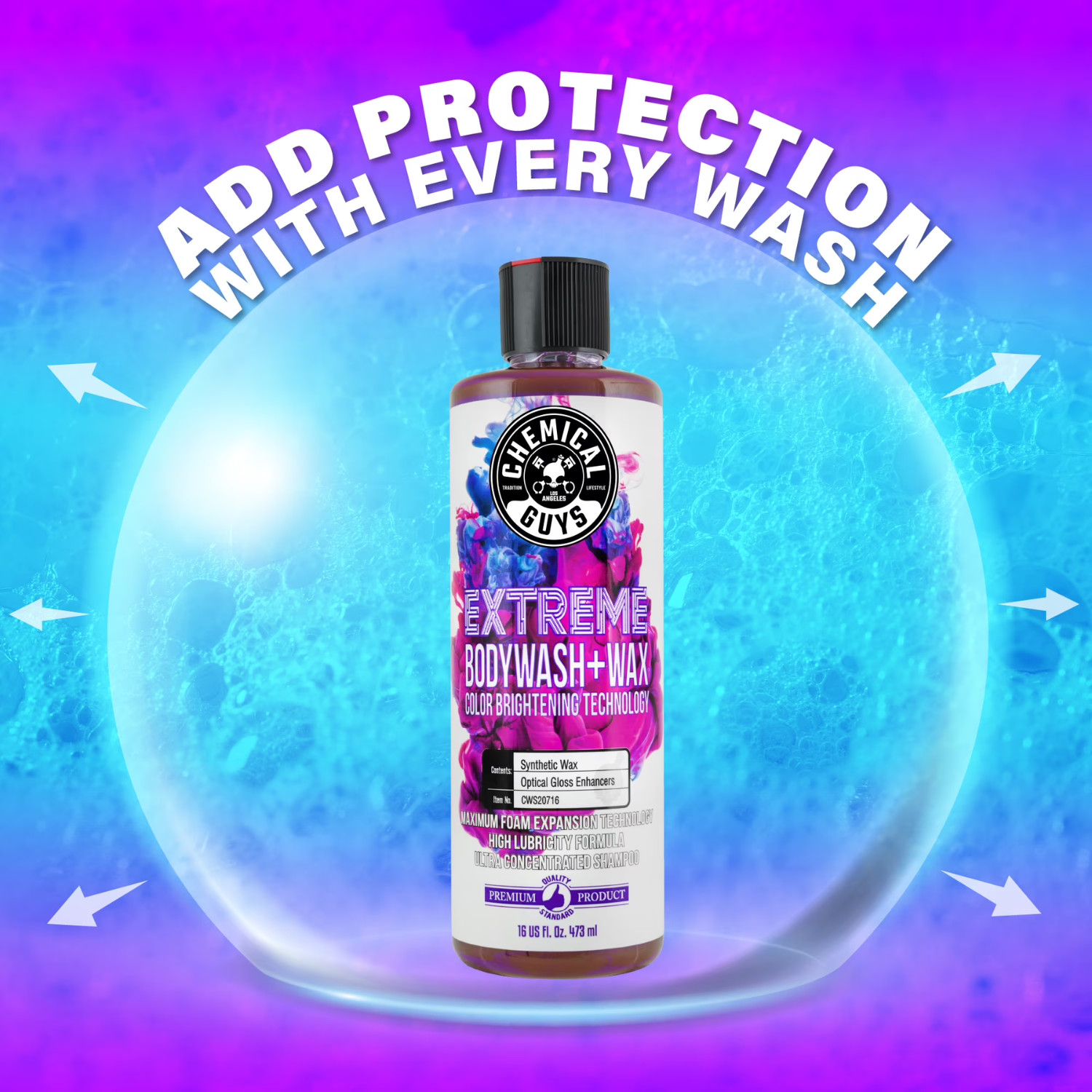 (2 pack) Chemical Guys Extreme Body Car Wash & Wax with Color Brightening Techno
