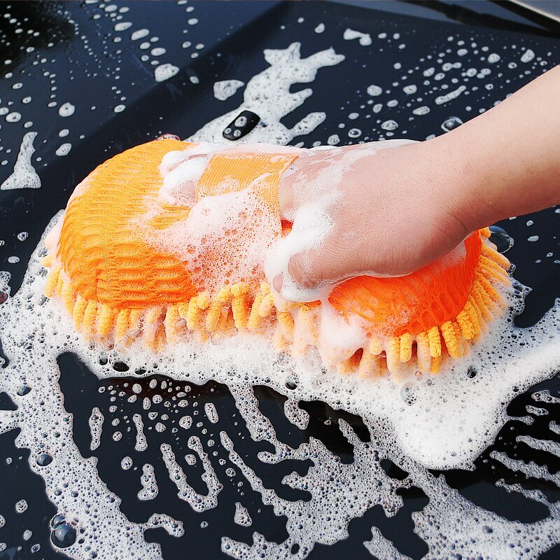 Sponge Towel Car Cleaning Brush Microfiber Cleaning Car Wash Gloves Cleaner Tool