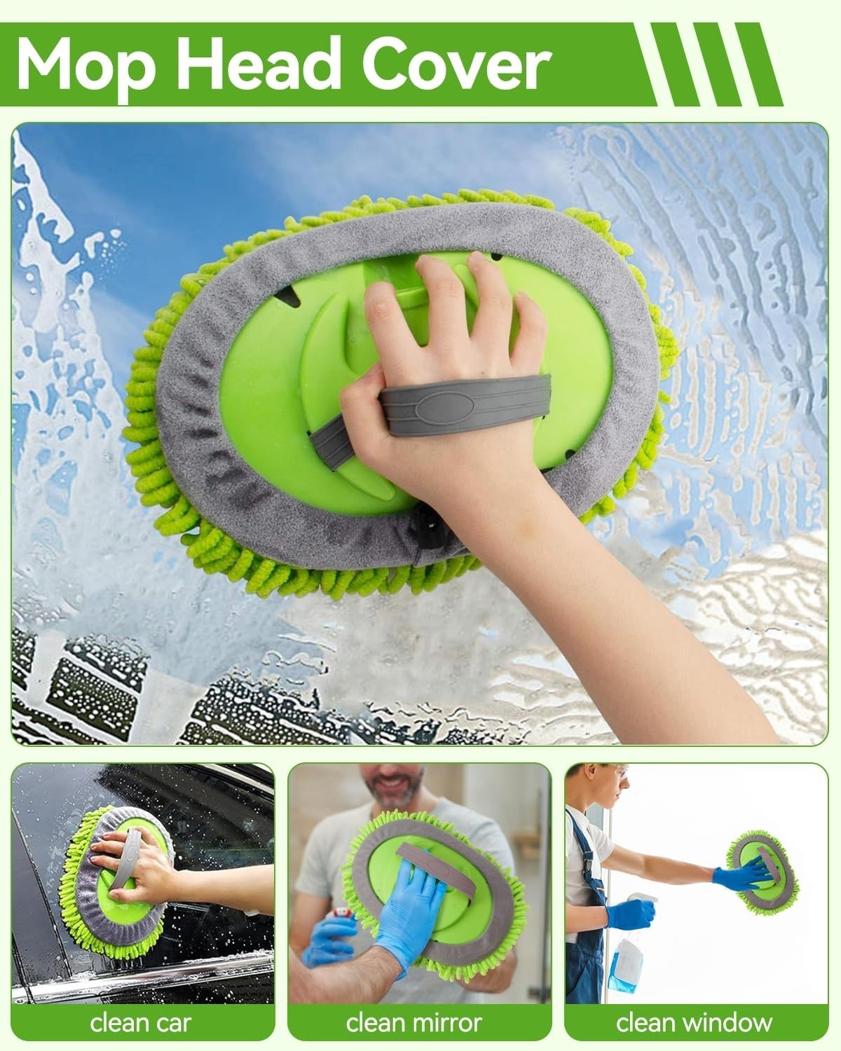 8Pcs Car Wash Kit, 62’’ Car Wash Brush with Long Handle, Microfiber Carwash K…