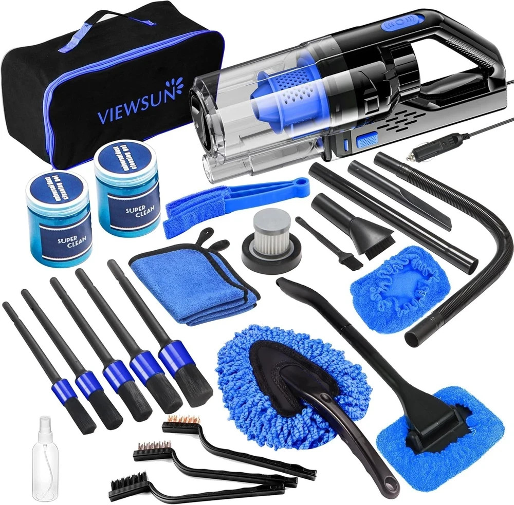 Luxury Car Cleaning Kit with Powerful Handheld Vacuum & Complete Detailing Tools