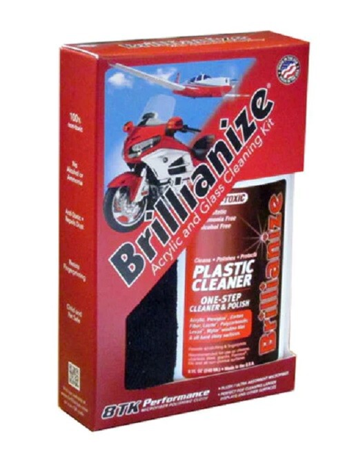Brillianize Plastic & Glass Cleaning Kit w/ Circular Knit Microfiber Cloth