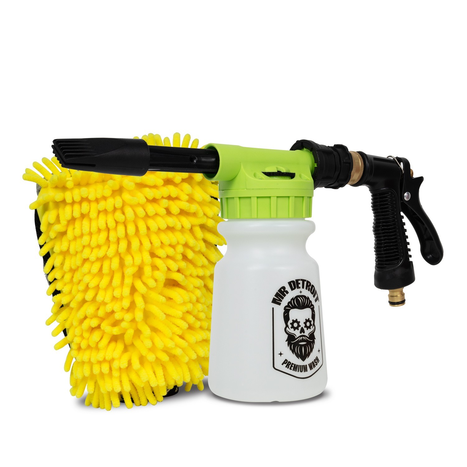 Mr. Detroit – Foam Blaster & 3-Way Chenille Wash Glove Kit for Scratch-Free Wash