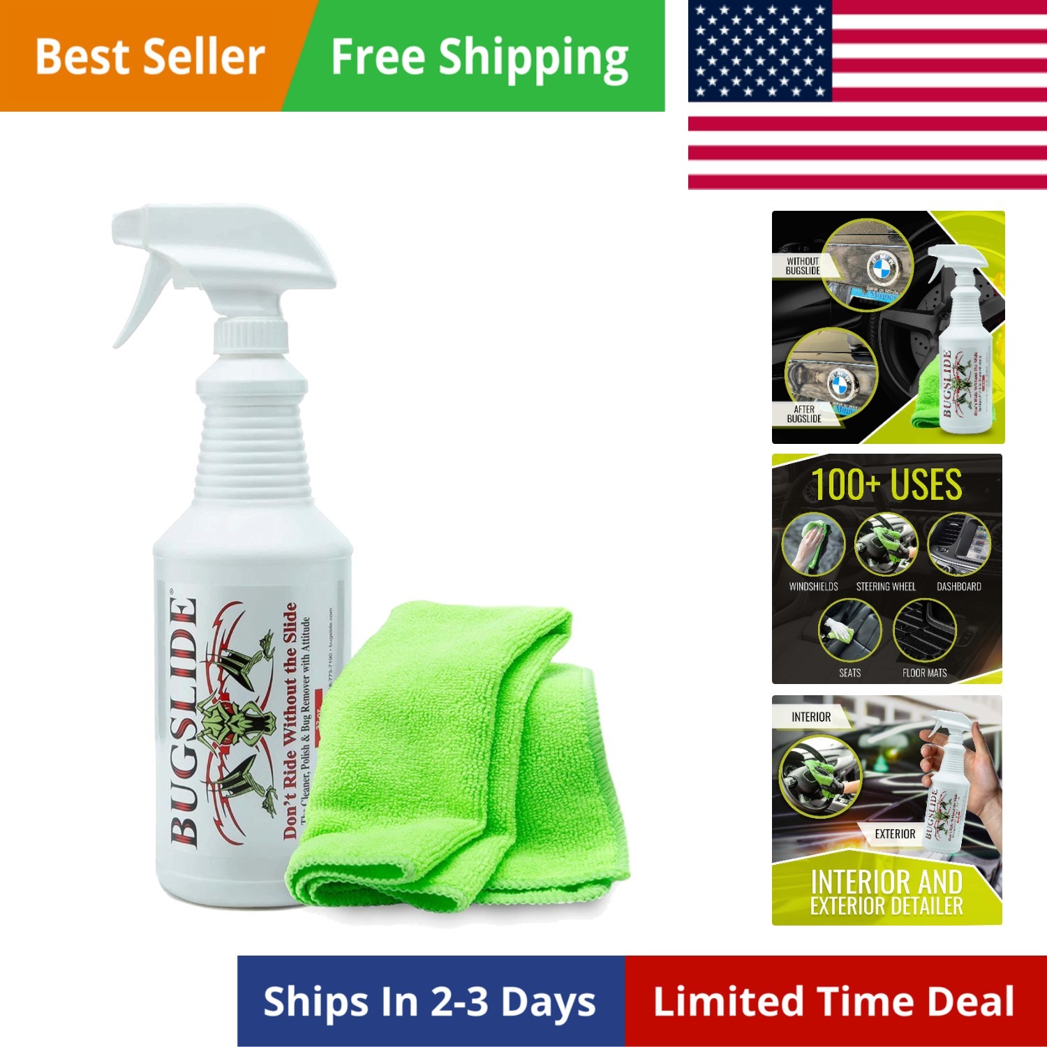 32 Oz Car Detailing Kit with Microfiber Towel – Exterior or Interior Car Clea…