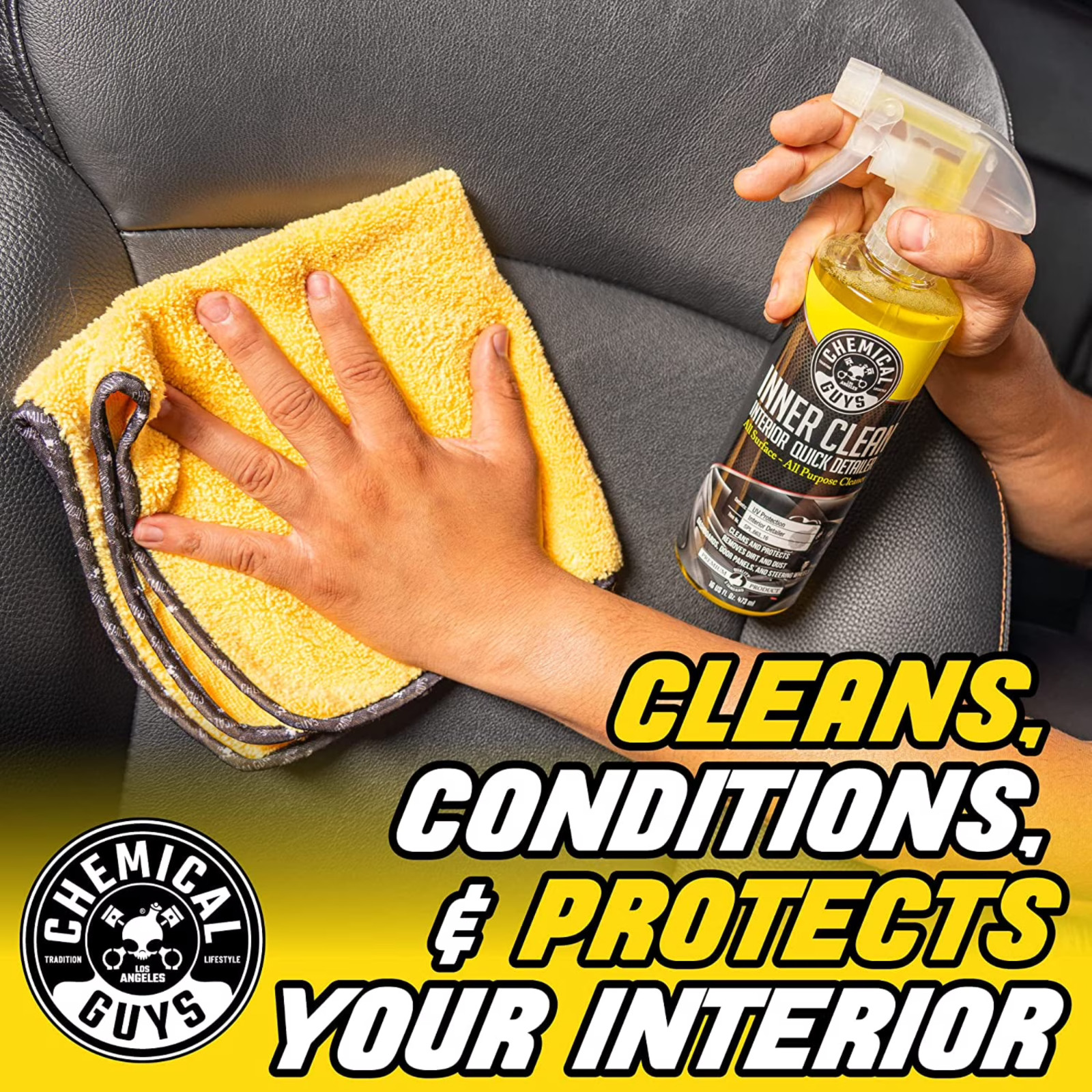 3 Pack Chemical Guys InnerClean Interior Quick Detailer & Protectant 16 oz Each