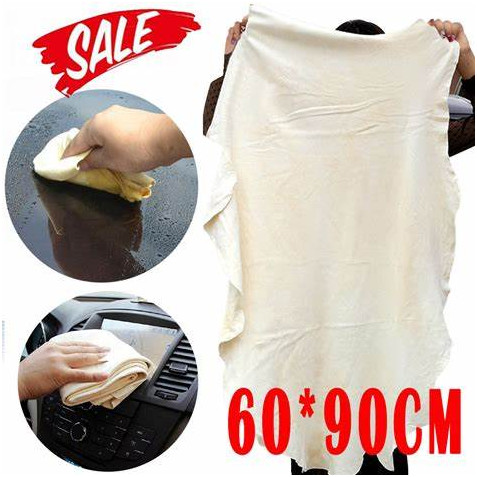 Natural sheepskin Leather Car Cleaning Cloth Wash Absorbent Drying Shammy Towel