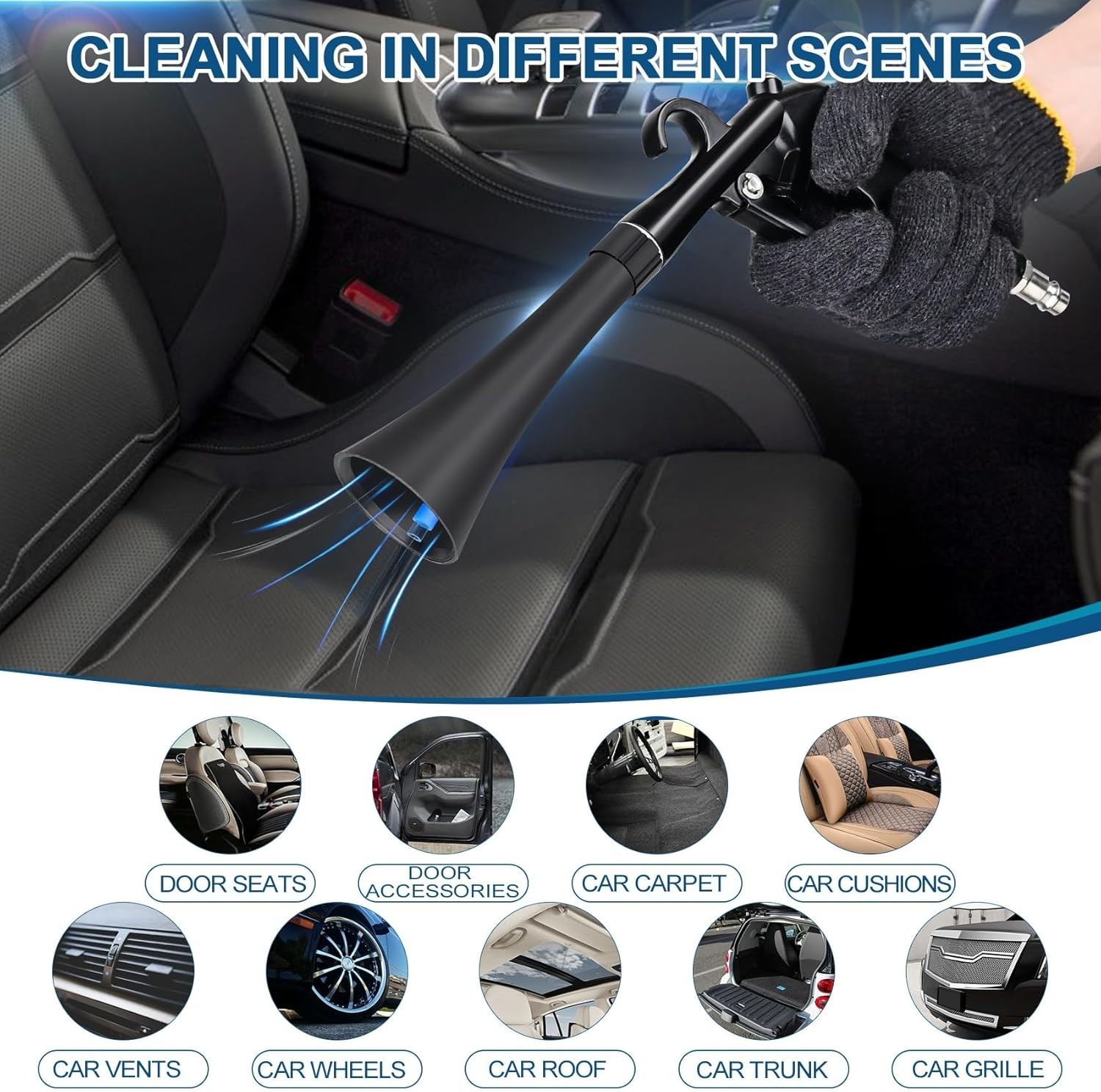 Professional High-Pressure Car Cleaning Gun with 360Â° Swivel & Attachments