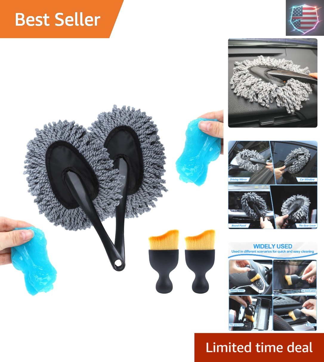 6 Pack Car Cleaning Supplies – Car Duster Interior & Brush Interior & Cleanin…