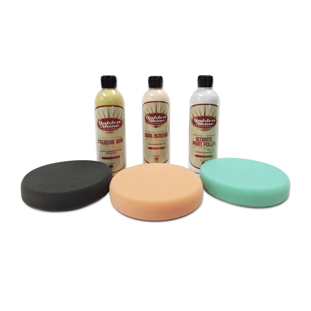 Golden Shine Car Care Paint Correction Polish and Wax Auto Detailing Kit 53925K