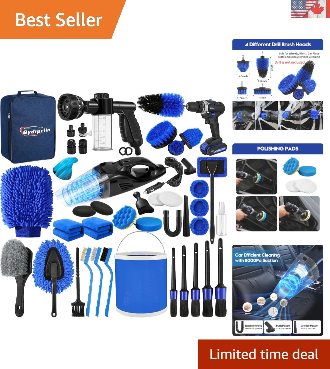 Comprehensive 45-Pcs Car Wash & Detailing Kit: Effortless Clean for All Vehicles