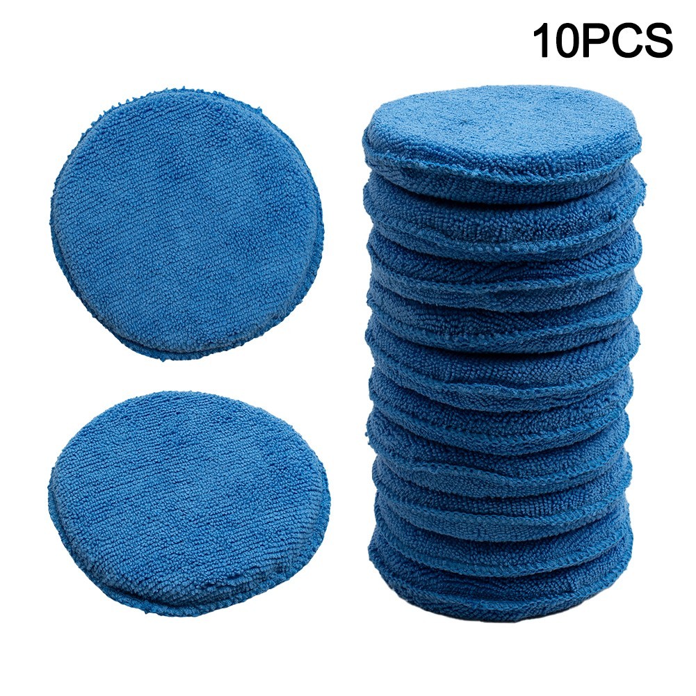 10 X 5 Car Microfiber Polishing Pads Wax Applicator Foam Sponge Cleaning Buffer
