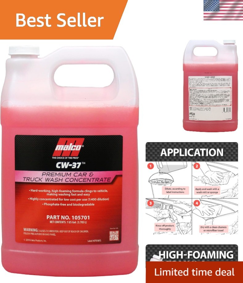 CW-37 Car Wash Concentrate – High Foaming Car & Truck Wash Soap/Removes Road…