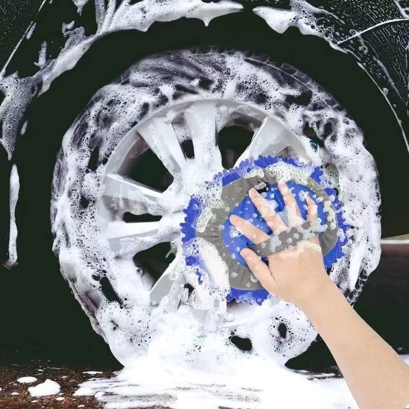62” Car Wash Brush Kit – Long Handle Chenille Microfiber Mop Mitt, Scratch-Free
