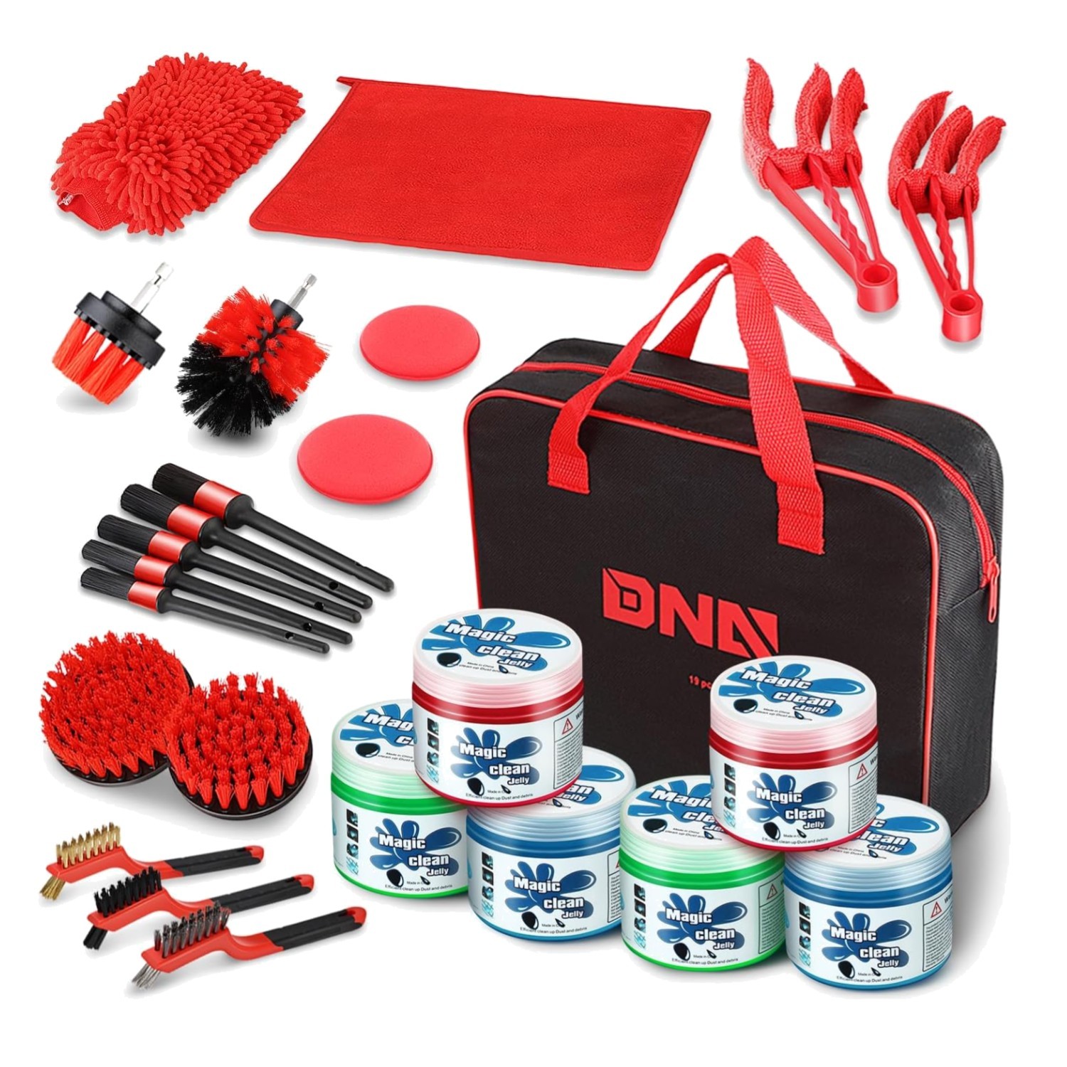 All-in-One 25PCS Car Detailing Brush Set with Drill Attachments for Deep Clean