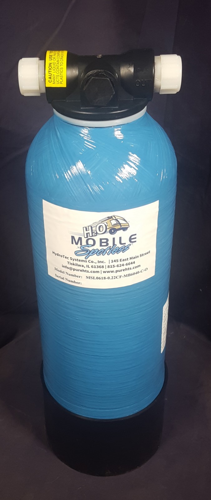 Mobile Spotless 2800 grain Mix Bed with 2 charges of resin & loading Funnel