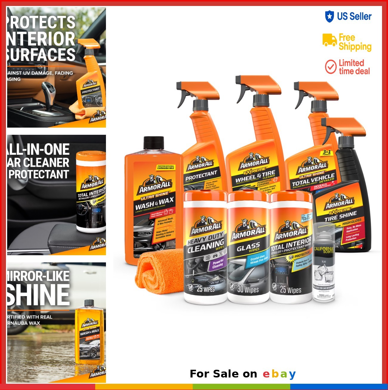 Car Detailing Kit 10 Piece Car Wash Cleaning Kit Auto Care Wax Protectant