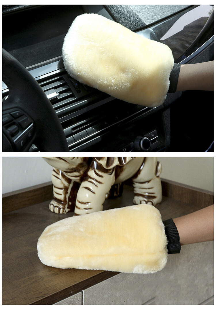 Car Cleaning Soft Washing Gloves Brush Wool Glove Motorcycle Washer Styling Wash