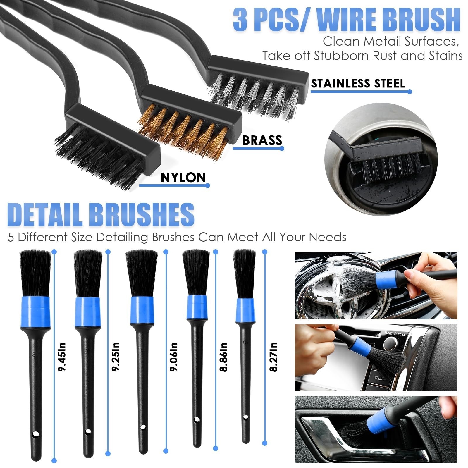 Car Cleaning Kit – Interior Detailing Set, Handheld Vacuum, Brushes, Gel & Acces