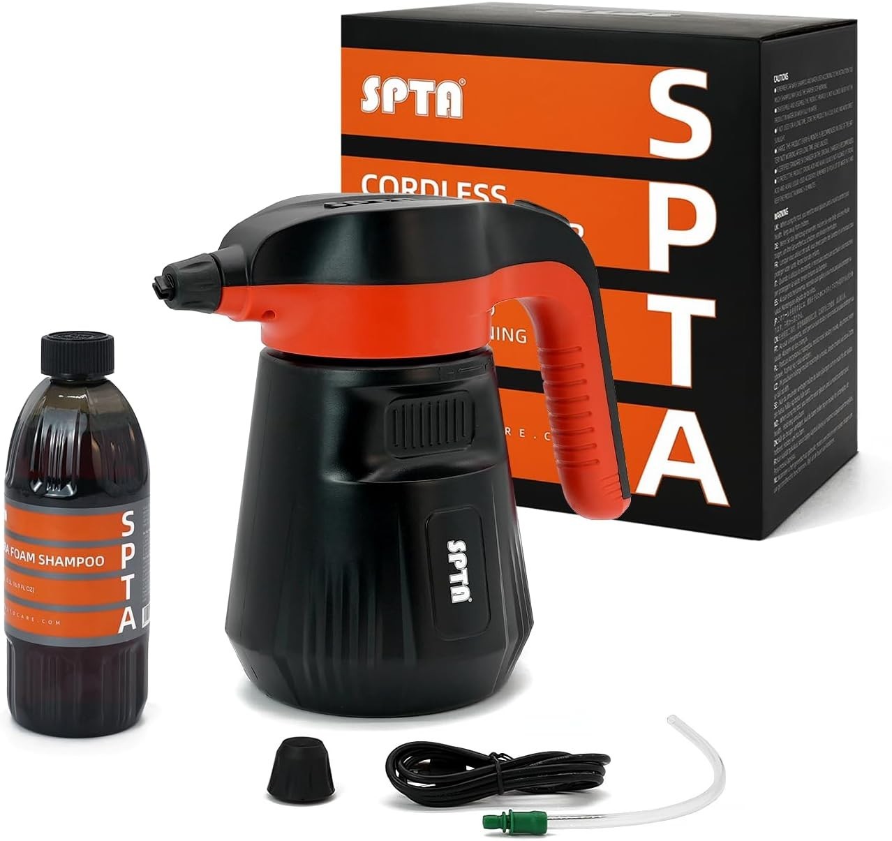 Electric Foam Sprayer 2.25L, Cordless Car Wash, 6‑Speed, w/ Shampoo