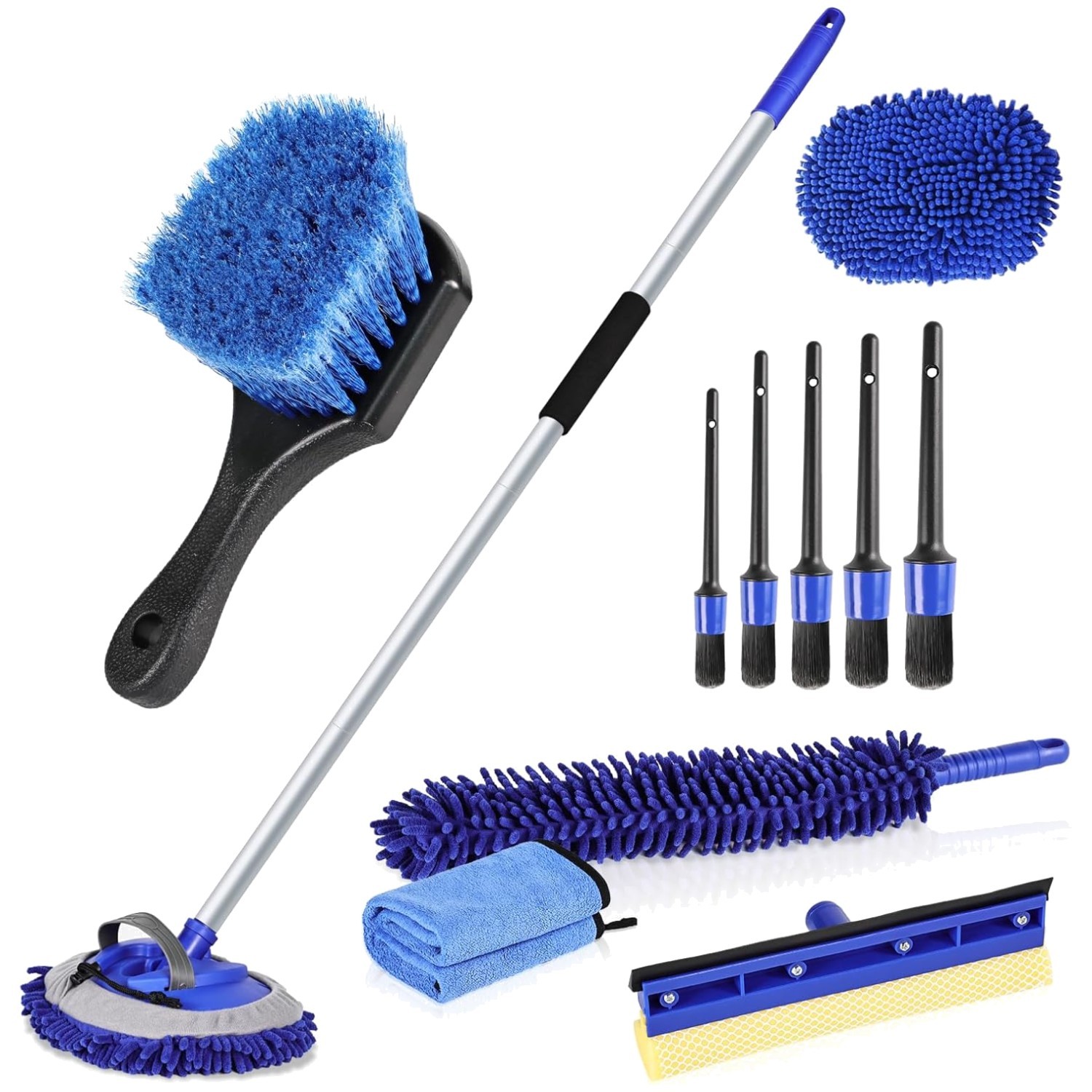 Professional Car Wash Kit – 62″ Long Handle Brush