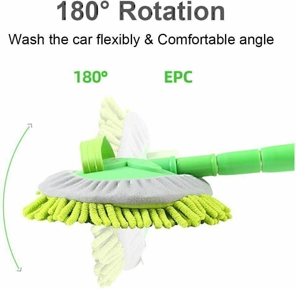 42.9″ Car Wash Mop RV Wash Brush with 180°Rotation Long Handle Washing Supplies