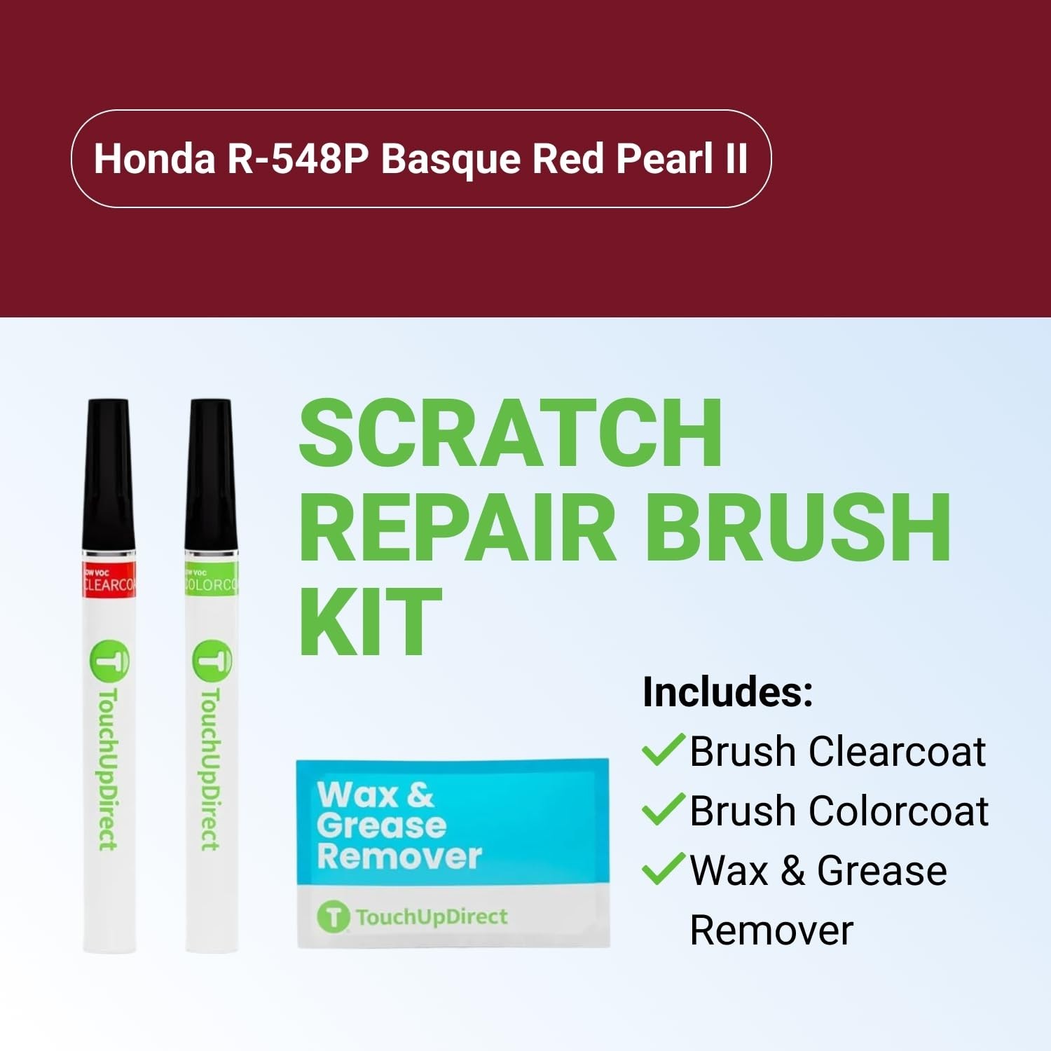 Auto Scratch Repair Brush Kit – Compatible with Honda R-548P Basque Red Pearl –