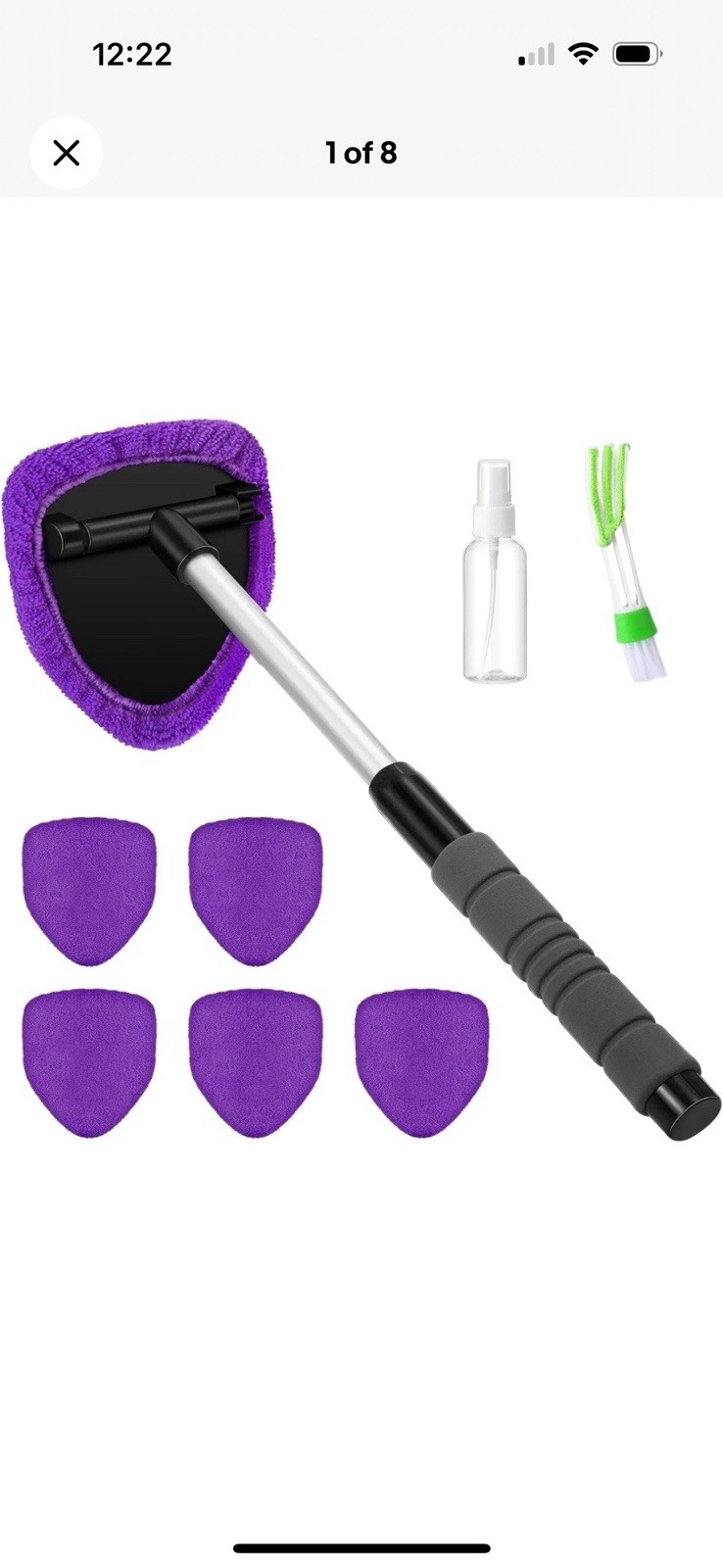 8 Pcs Car Cleaning Kit Includes Windshield Cleaning Tool with Extendable Handle