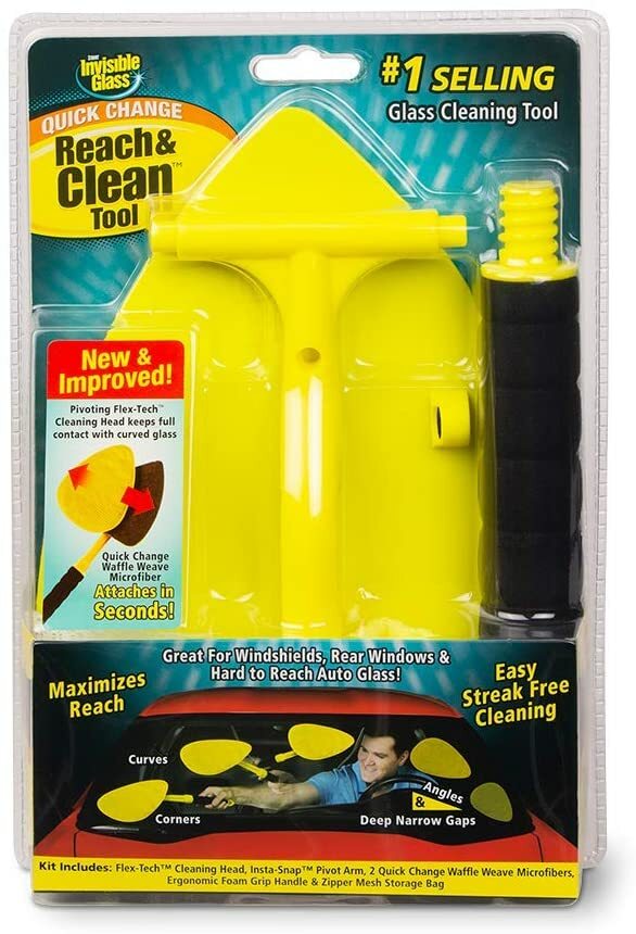 Invisible Glass 95160 2-Piece Reach & Clean Tool for Car Windows & Windshields
