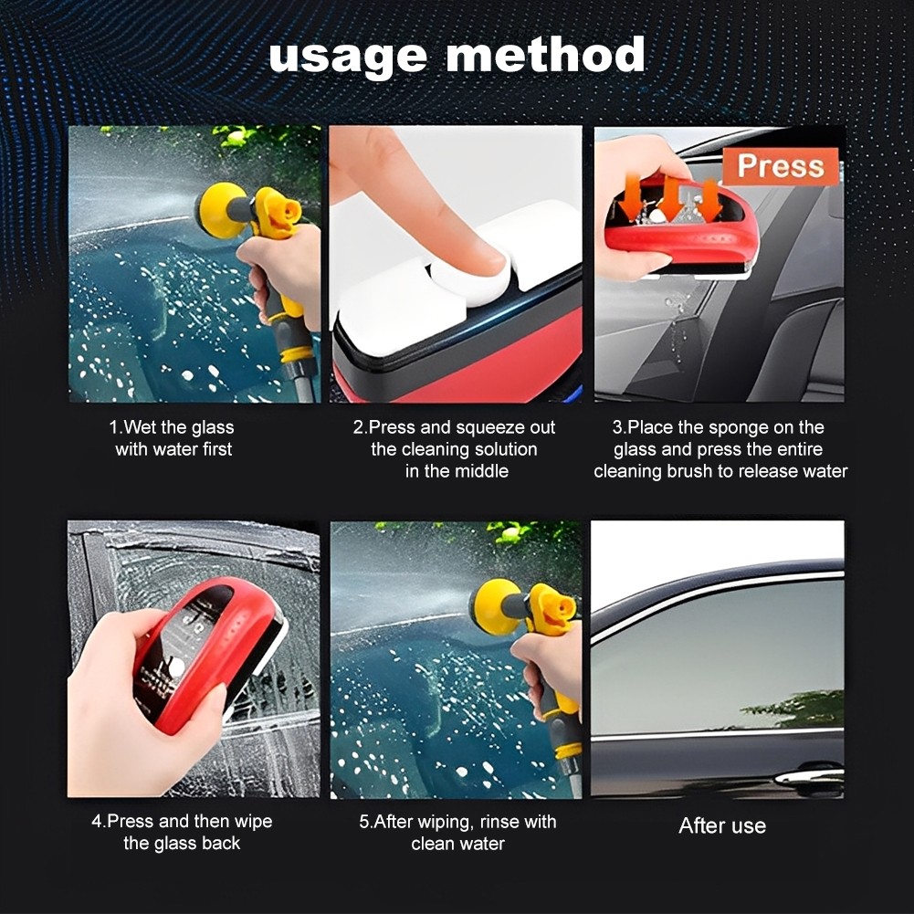Automotive Oil Film Cleaning Brush Car Windshield Cleaner Tool Clear Vision