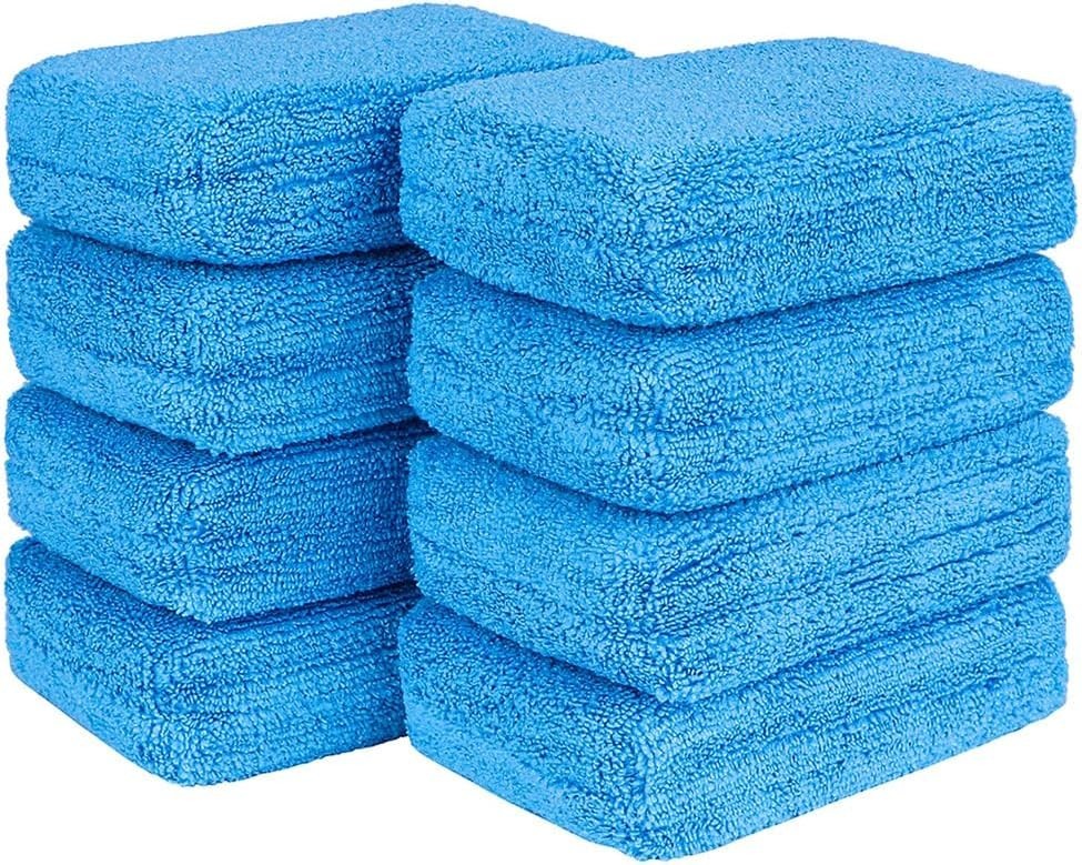 Microfiber Applicator Pads, Scratch-Free Car Wash Sponge for Cleaning, Wax F…