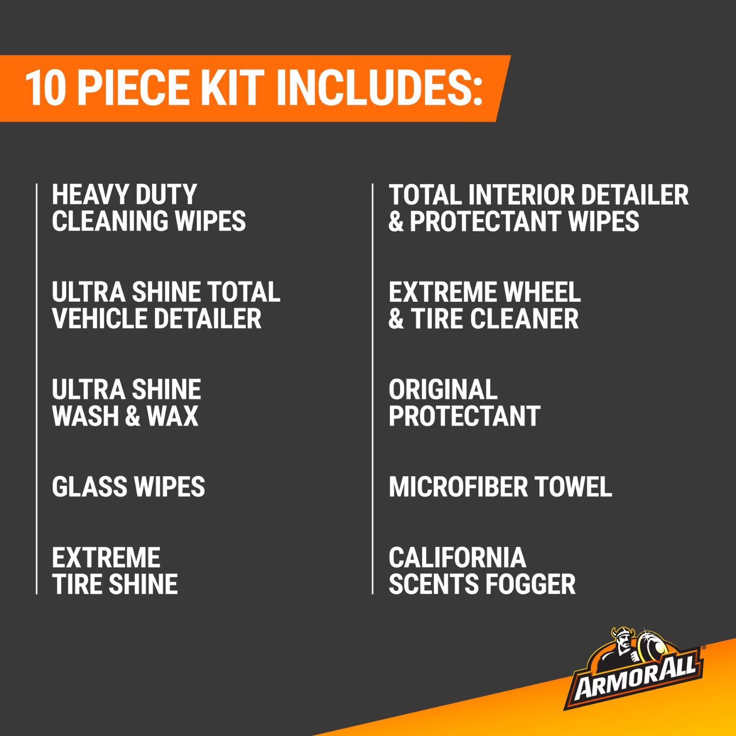 Armor All Car Care Cleaning & Wash Kit 10-Piece Auto Detailing