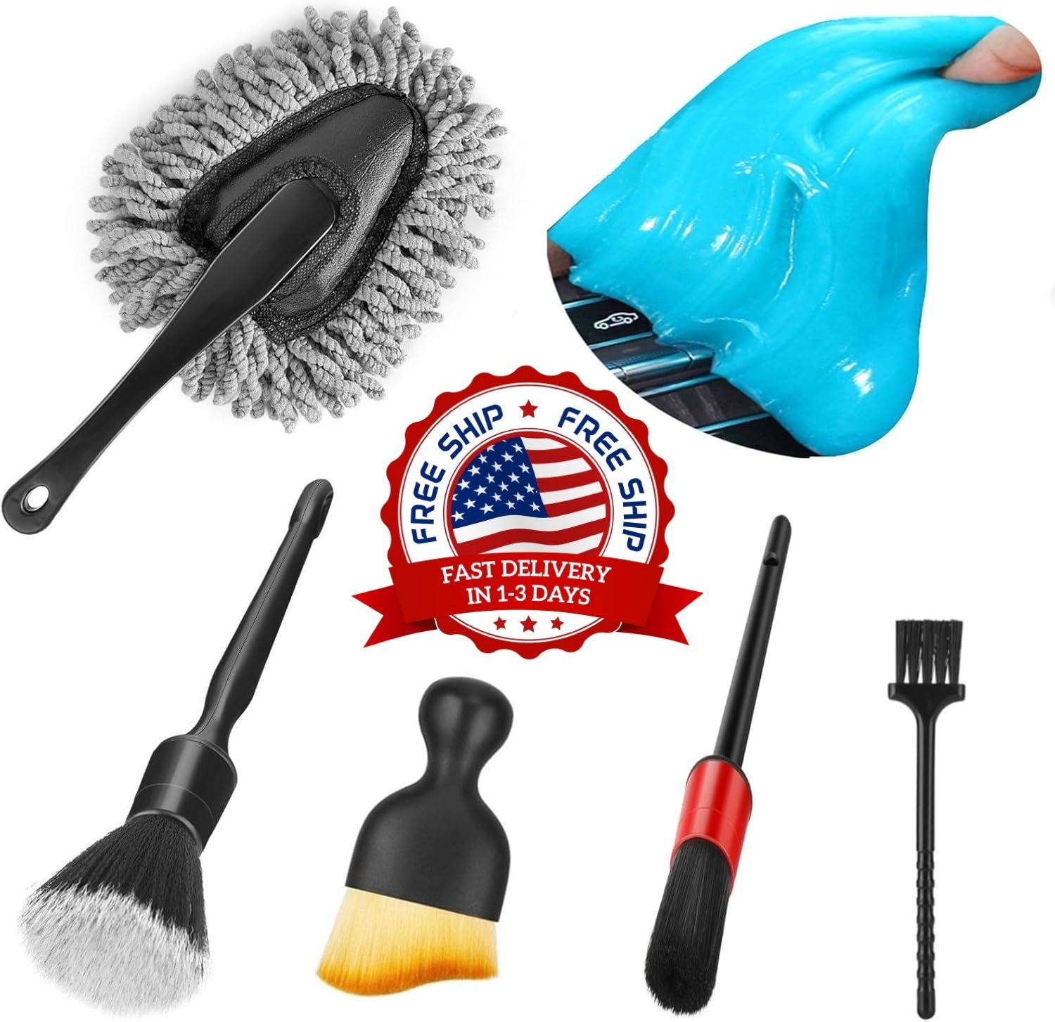 Kit de gel limpiador para cepillos de detalles de interior de coche