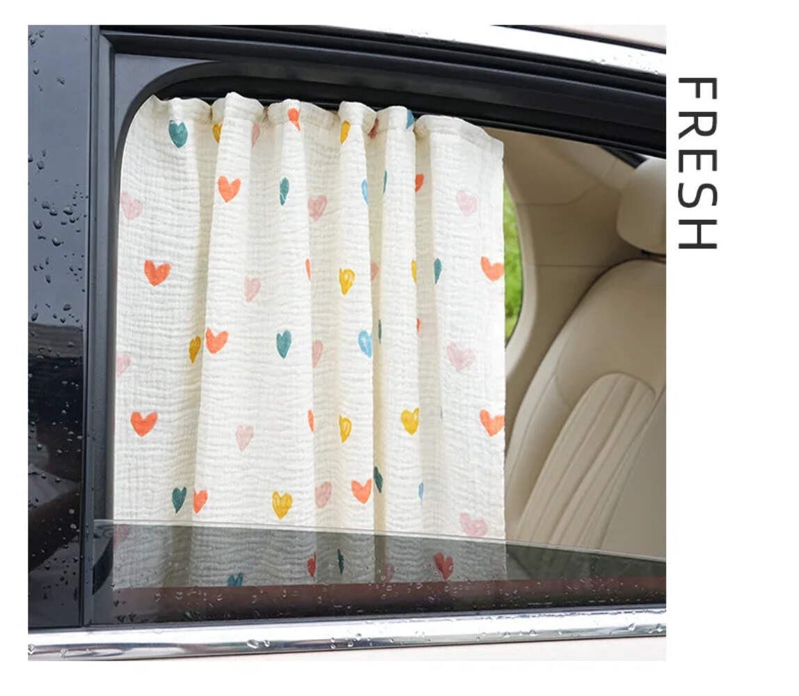 Cartoon Car Curtains Car Sunshade Side Curtains Embedded Rail Car with Sun