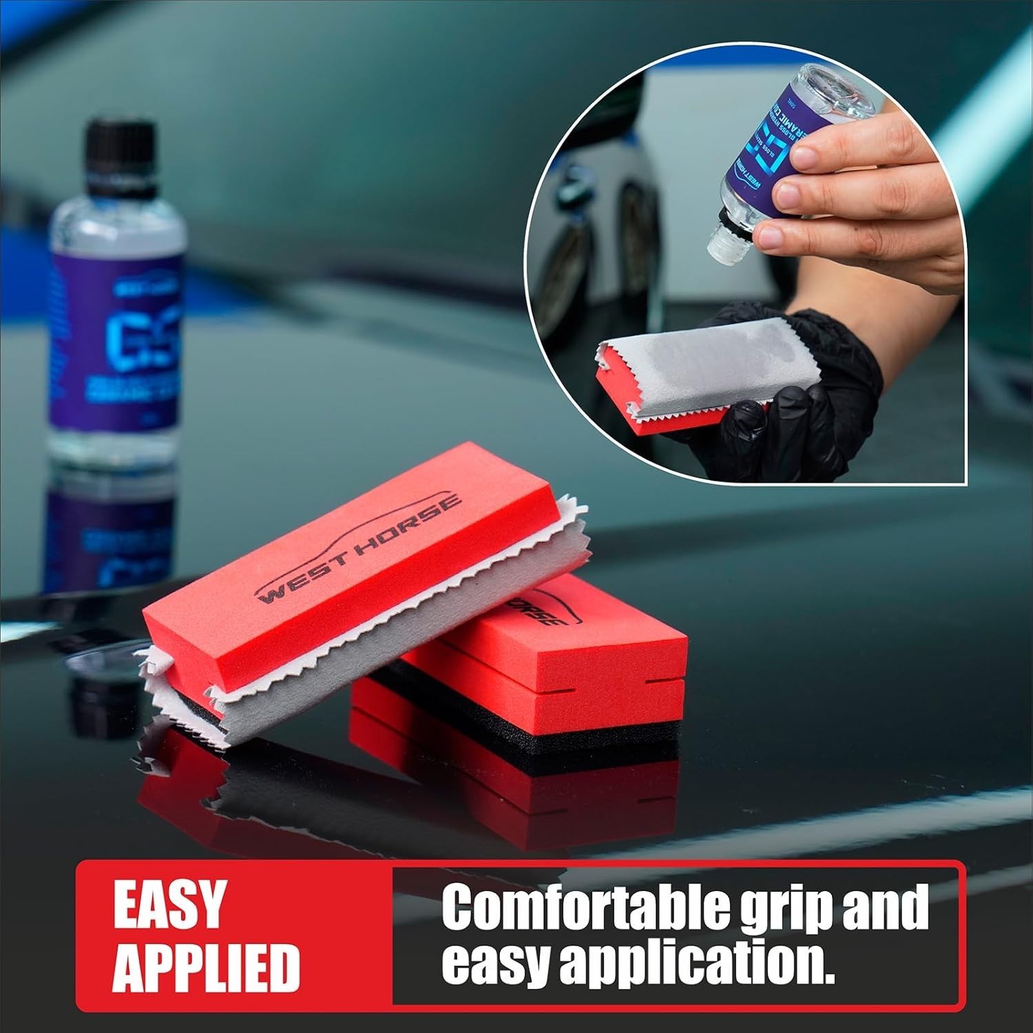 6PCS Ceramic Coating Applicator Sponge Blocks + 12PCS Suede Cloth – Car Deta…