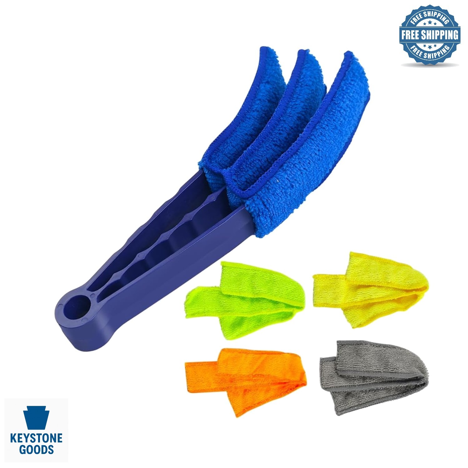 Car Vent Cleaner Brush Kit with Microfiber Sleeves – Efficient Dust Removal f…