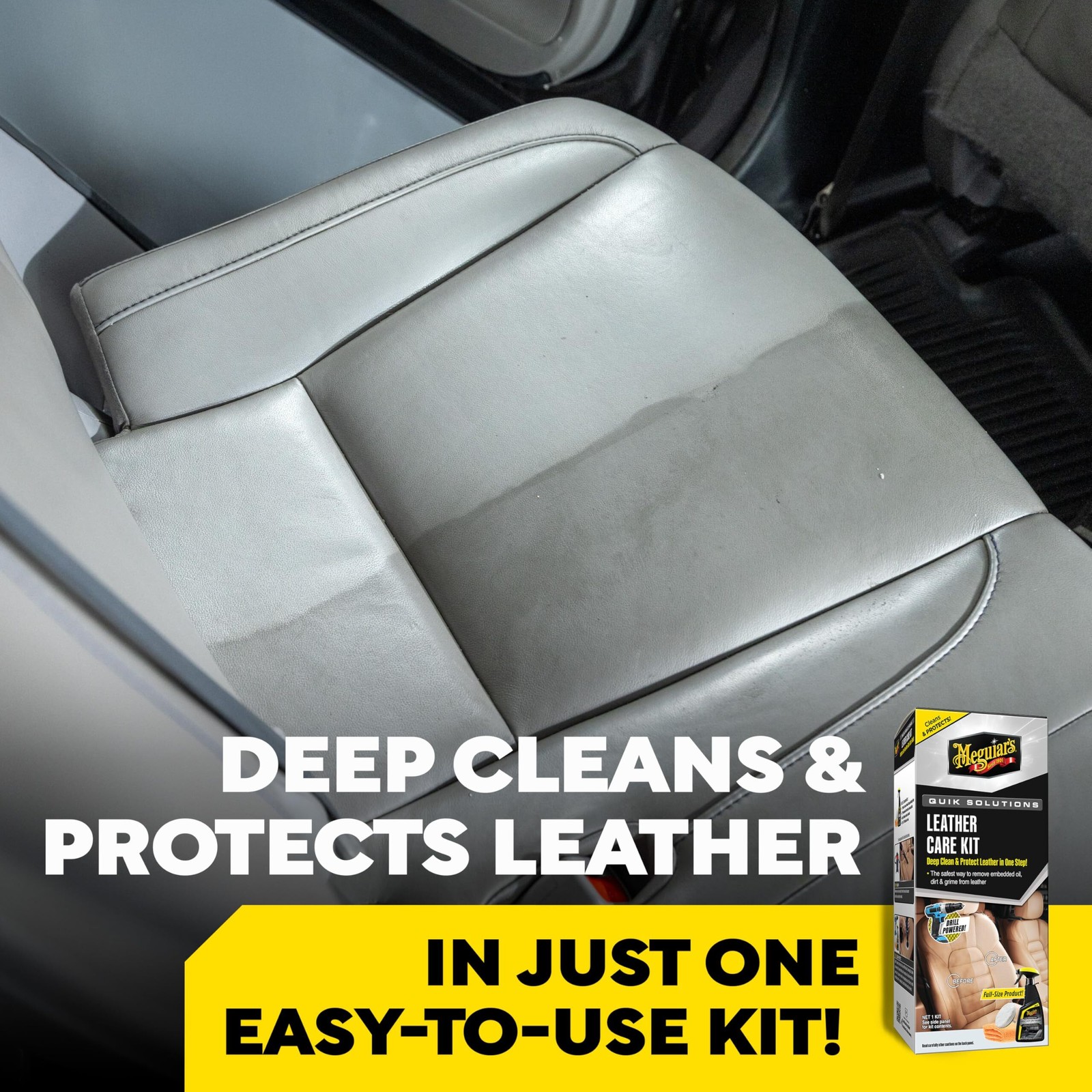Meguiar’s Leather Care Kit Microfiber to Effectively Deep Clean Nourish G55266