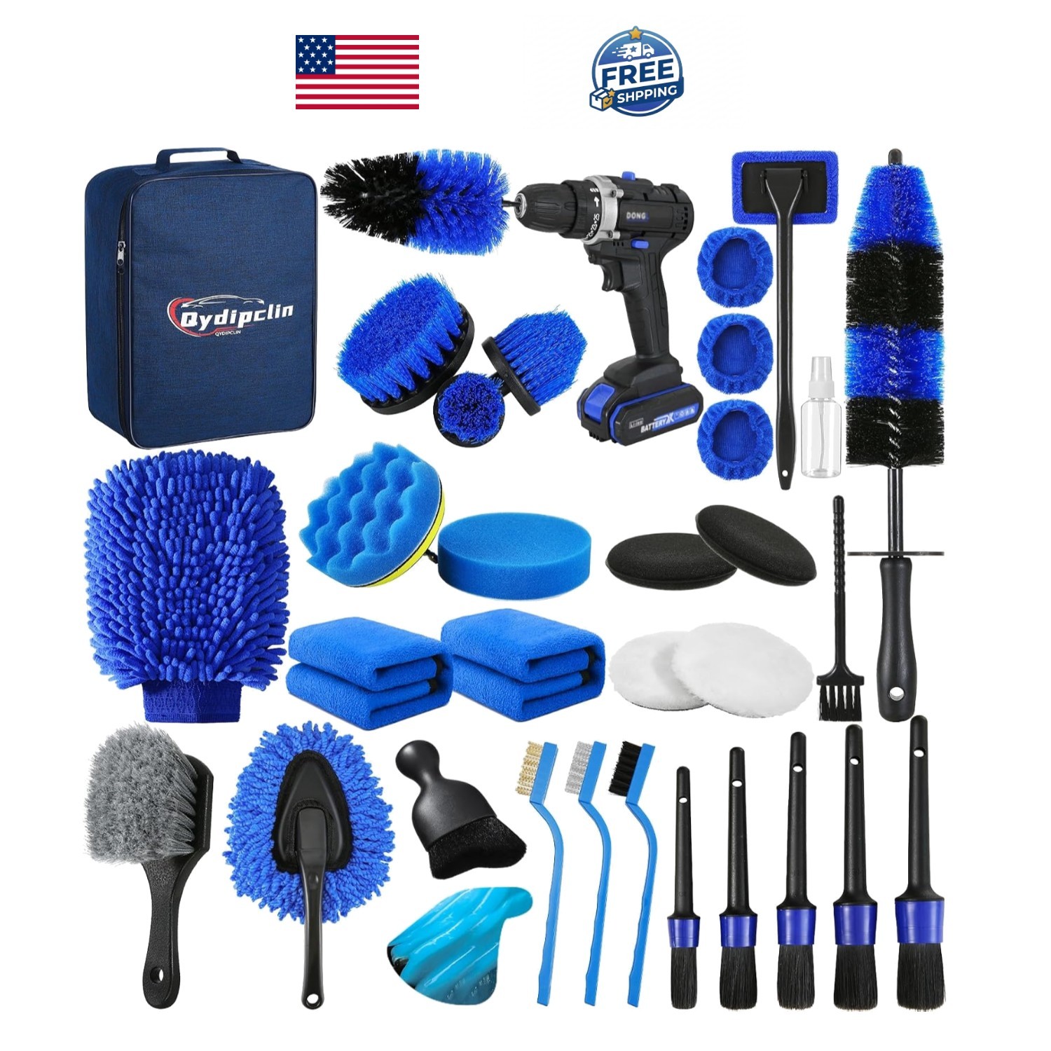 Car Detailing Kit Car Wash Supplies Brush Set Interior Exterior Wheels Cleaning