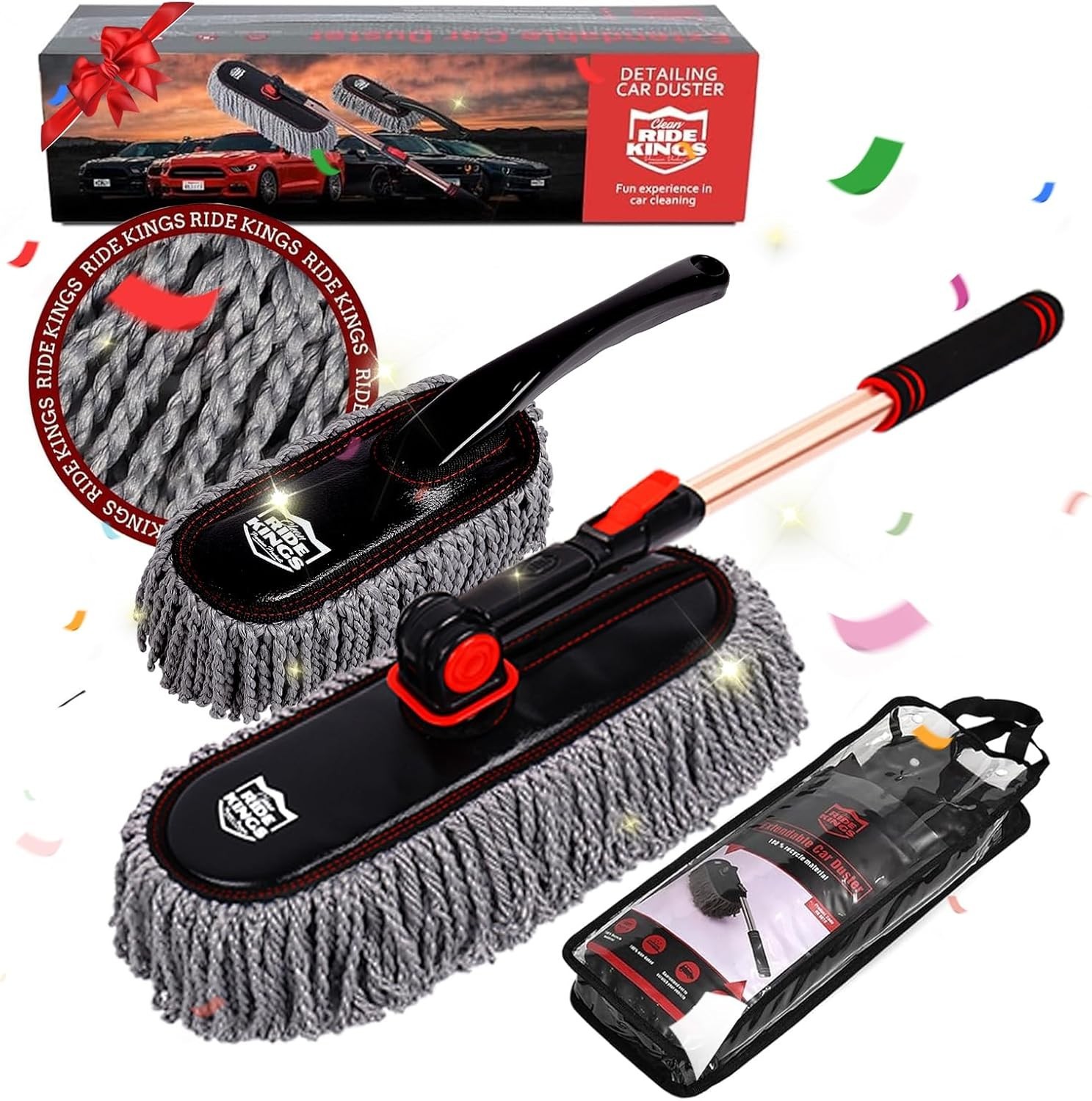 Extendable Car Duster Kit – Scratch Free Brush Mop