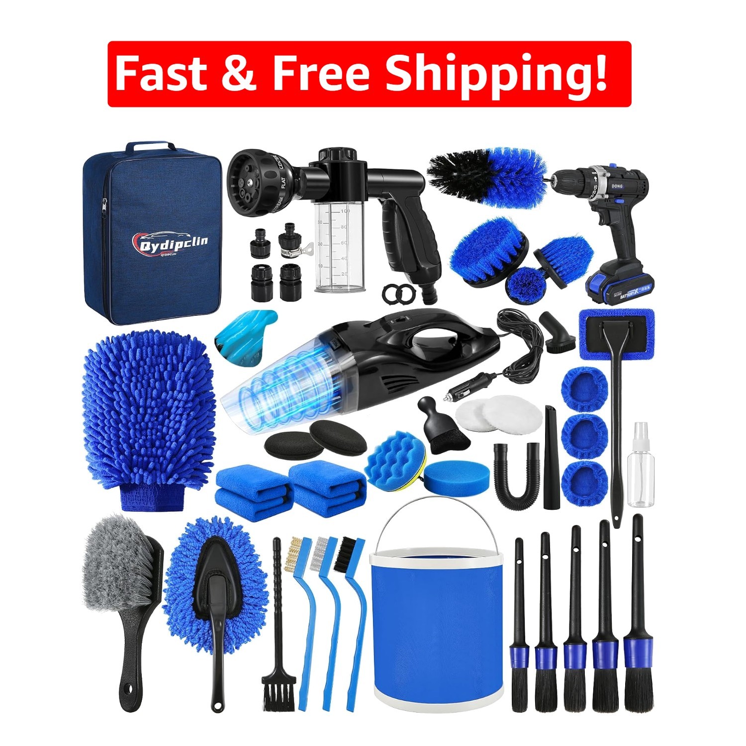 45-Piece Professional Car Detailing Kit: Complete Cleaning Set for All Vehicles