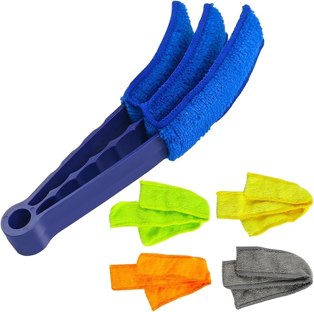 Car Vent Cleaner Brush Kit with Microfiber Sleeves – Efficient Dust Removal f…