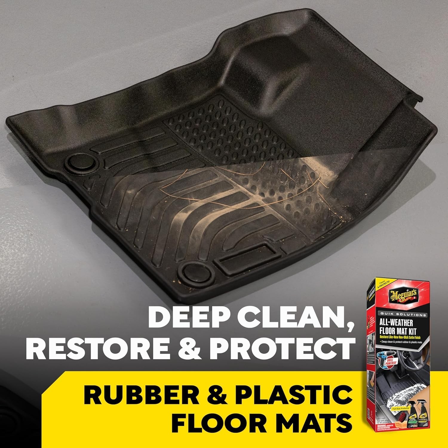 Complete Floor Mat Cleaning & Protecting Set – Includes Drill Attachment & Towel