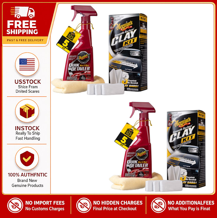 2 Pack Meguiar’s Smooth Surface Clay Kit – Safe and Easy Car Claying for a smoot
