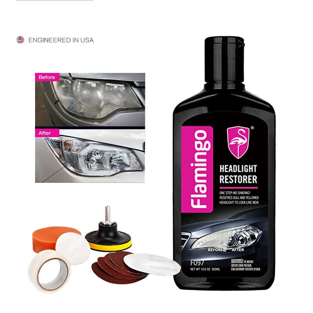 300ml Headlight Restoration Polishing Kit Headlamp Restorer Polish Kit DIY 4 Car