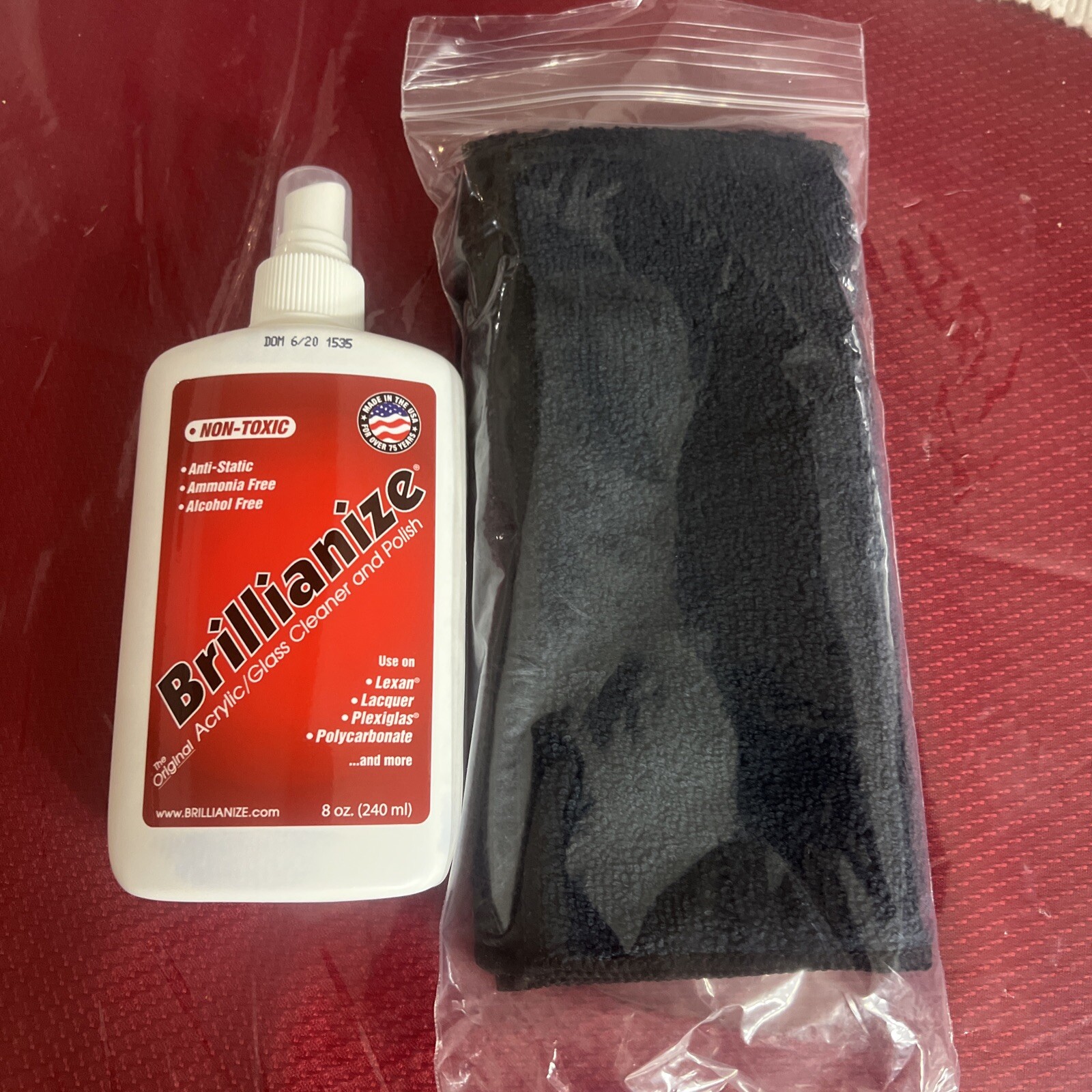 Brillianize Plastic and Glass Cleaner Polish – 8 oz Bottle w/ Soft Cloth