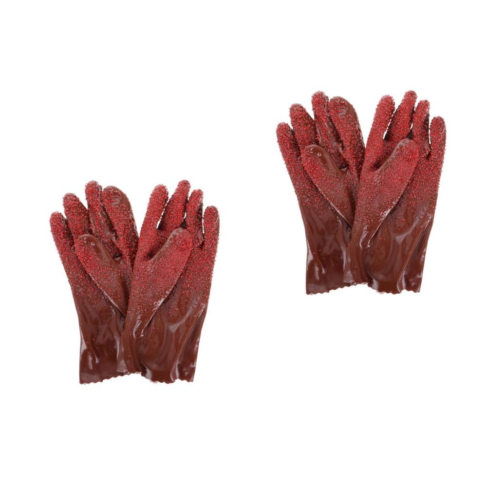 2 Pairs Non-slip Cleaning Gloves Heavy Duty Water Washing for Dishes Large Deer