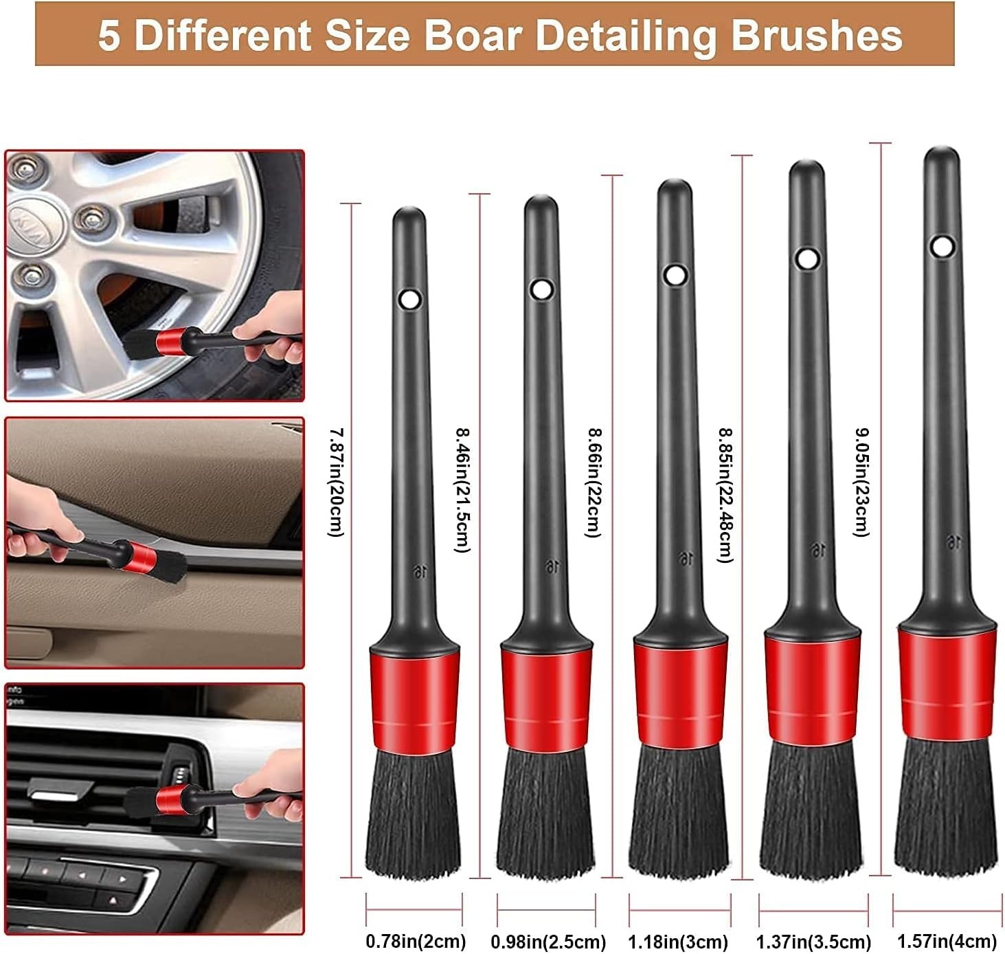 Professional 12-Piece Tire & Wheel Brush Set: Scratch-Free & Versatile Design
