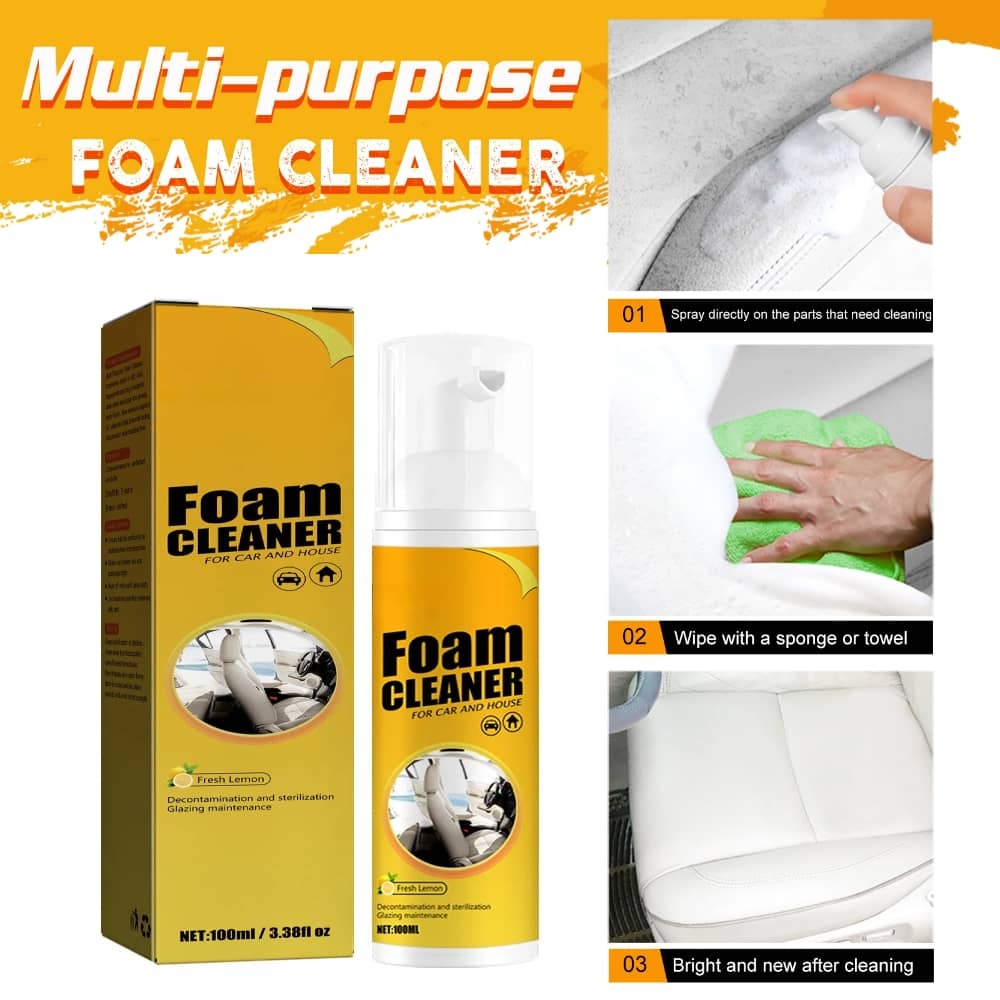 Car Interior Foam Cleaner Leather Seat Supplies Decontamination Cleaner 100ml