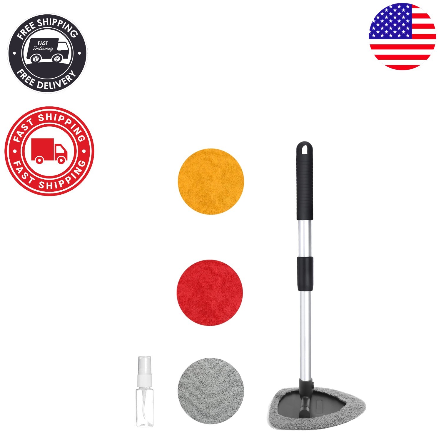 Extendable Car Windshield Cleaner with Microfiber Cloths for Streak-Free Shine