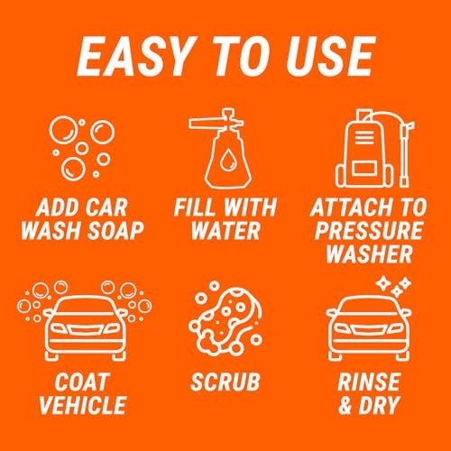2-in-1 Foam Cannon Car Cleaning Kit for Power Washers & Hoses, Includes Foam App